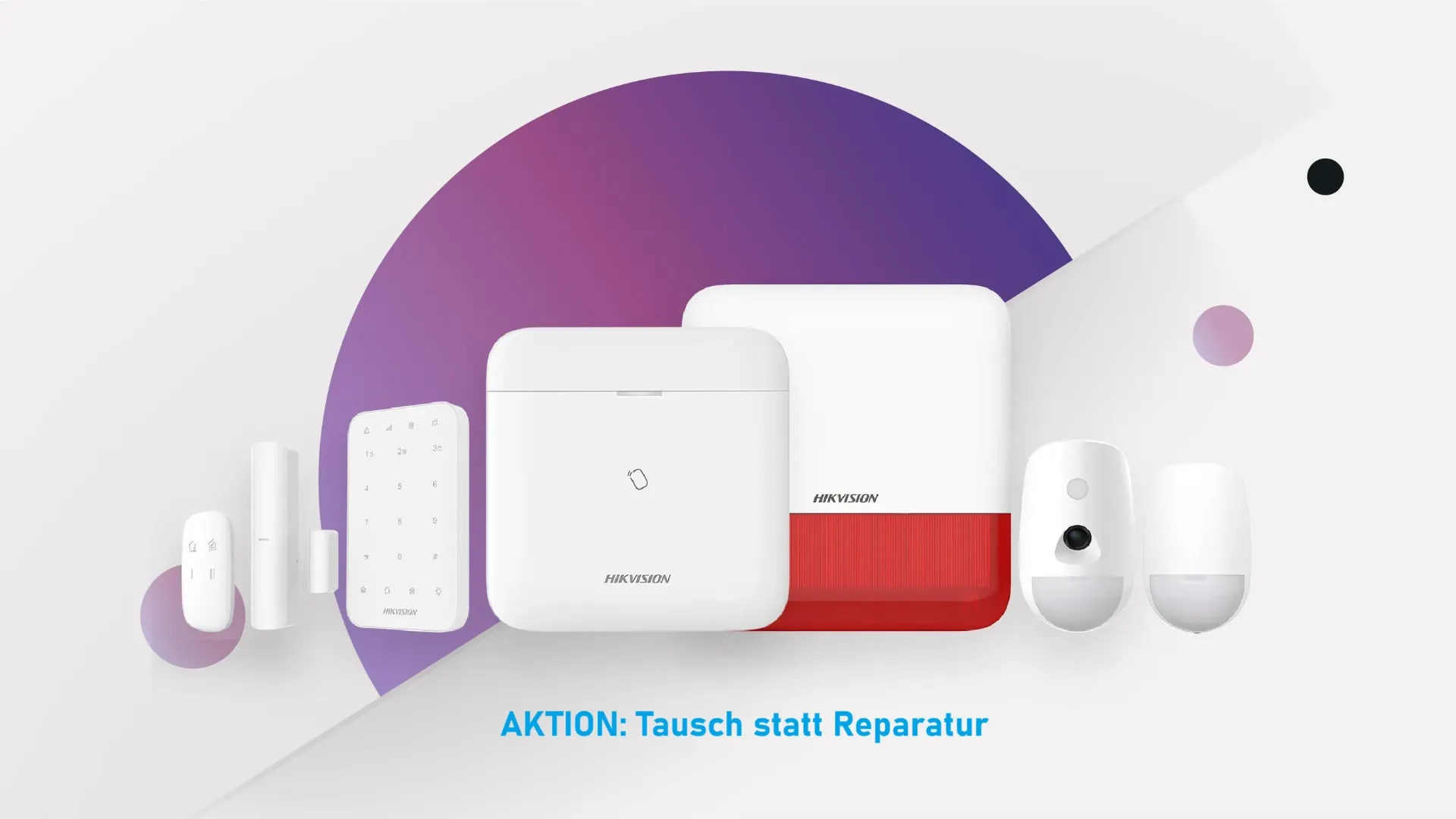 Aktion: Tausch von verkabelter Alarmanlage statt Reparatur (0 Funk Innensirenen, 0 Funk Außensirenen, 0 Funk Fernbedienungen, 0 Funk Magnetkontakte, 0 Funk Bewegungsmelder PIR, 0 Funk Glasbruchmelder, 0 Funk Rauchmelder, 0 Funk Wassermelder, JA)