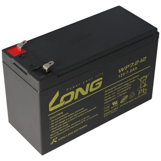 12Volt, 7,2Ah VDS G109001, mit Faston 4,8mm Steckkontakten